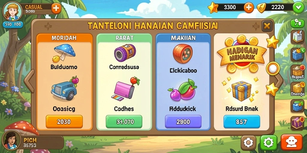 Tantangan seru di setiap level permainan.