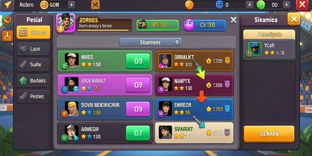 Menu permainan yang mudah dinavigasi.